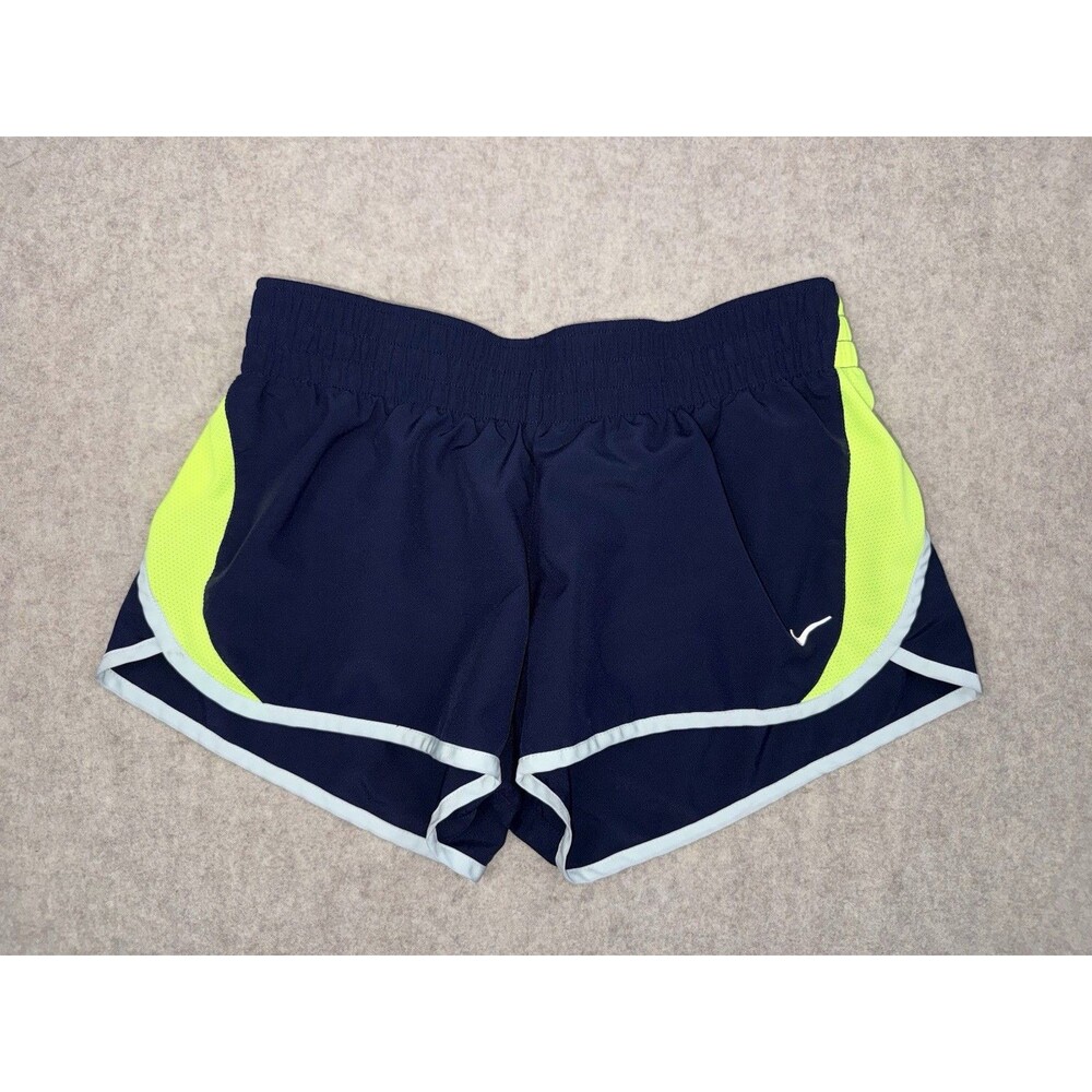 Nike Dri-Fit Women’s Size M Shorts Dark Blue/Neon Yellow No Drawstring